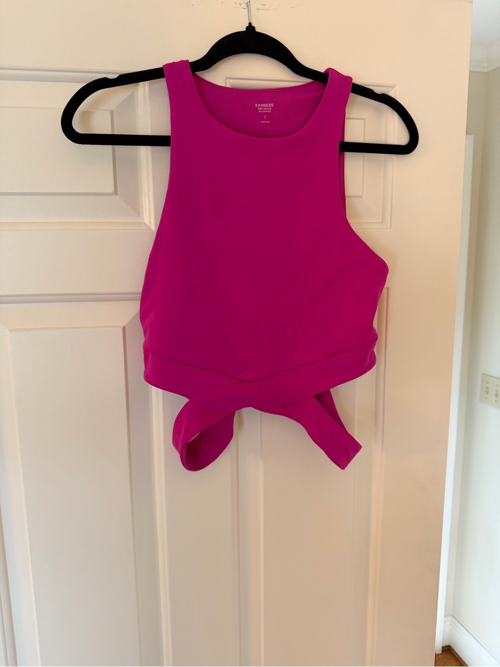 Express Fuchsia Tie-Waist Crop Tank